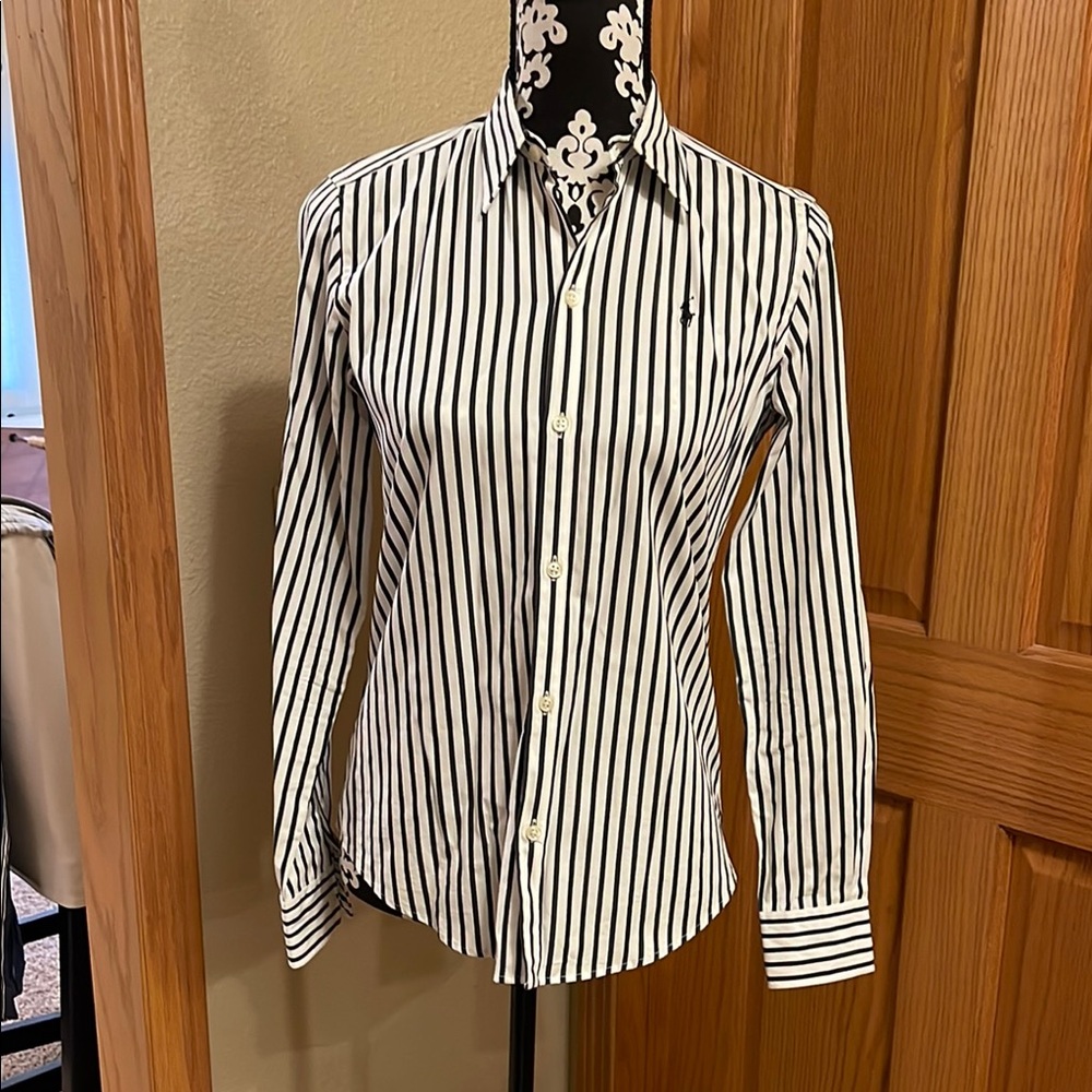 Women’s  Black and White Striped Shirt